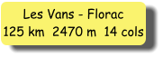 Les Vans - Florac 125 km  2470 m  14 cols