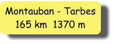 Montauban - Tarbes 165 km  1370 m